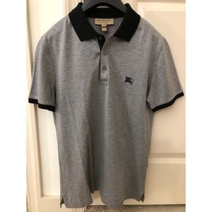 BURBERRY 2 Color Tone Polo w/ Prorsum Knight Icon